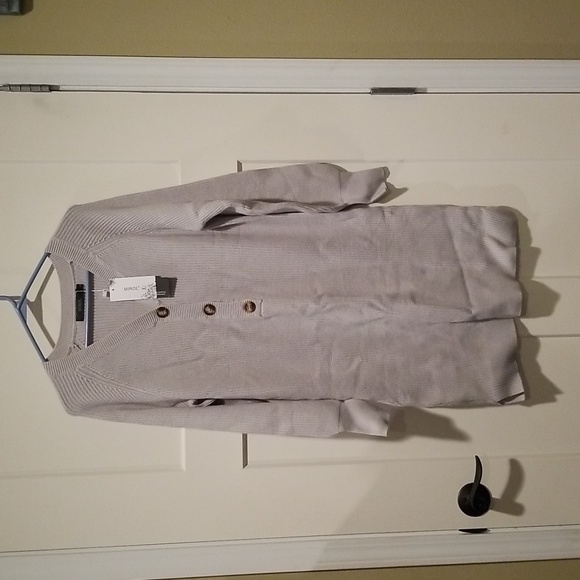 Soft Ribbed Long Sleeve Gray Sweater Dress Size Large NWT - Picture 2 of 5